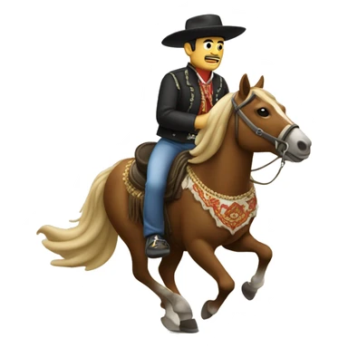 Un charro montando a caballo sticker