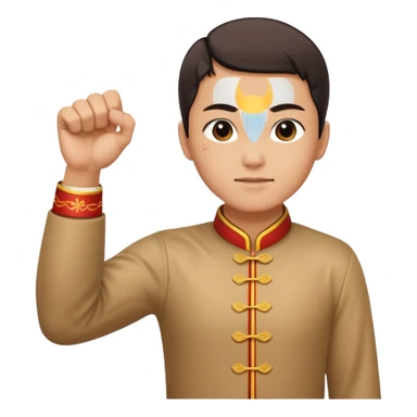 Traditional Chinese greeting gesture: right fist in left palm sticker