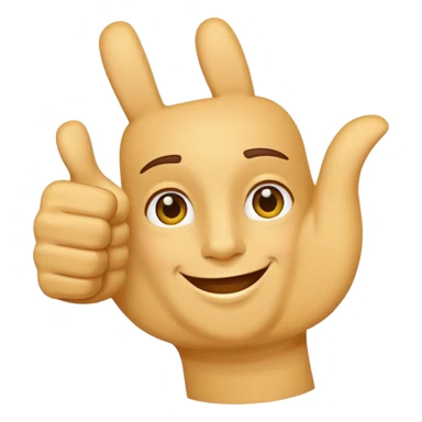 thumbs up hand, positive, yellow sticker