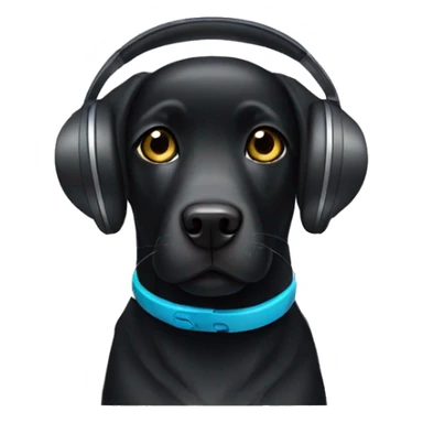 black labrador with headphones sticker