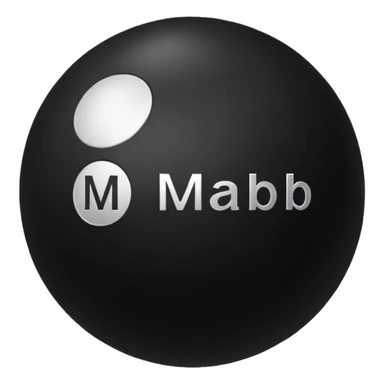 Black pull Ball with MB written on it. Nothing else no holes or anything. sticker