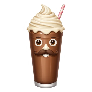 milkshake with mustache sticker