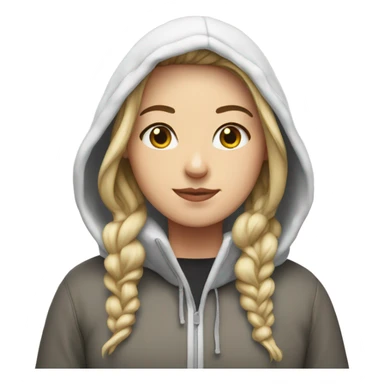 white girl with snow and hoodie sticker