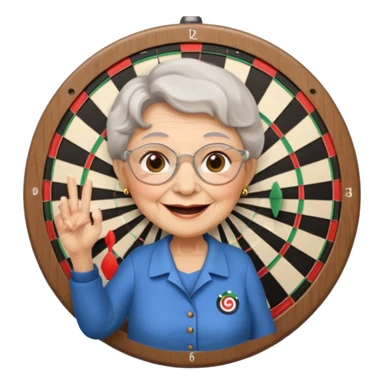 Grandma with dartboard sticker