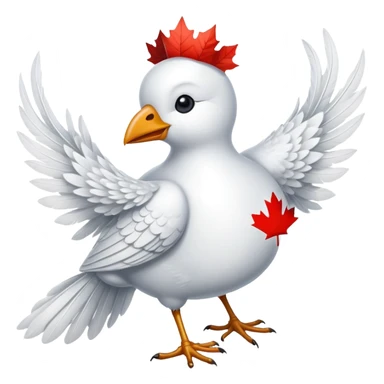 Snowbird with Canadian maple leaf on breast  sticker