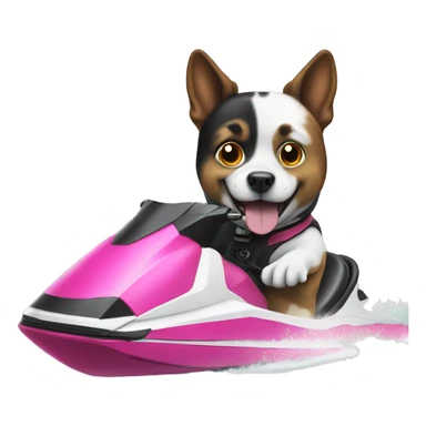 Dog on a jetski  sticker