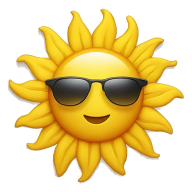 Sun with a sunglass in a farm  sticker