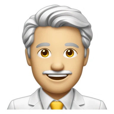 Smiling réal estate agent with a small graying bearb sticker