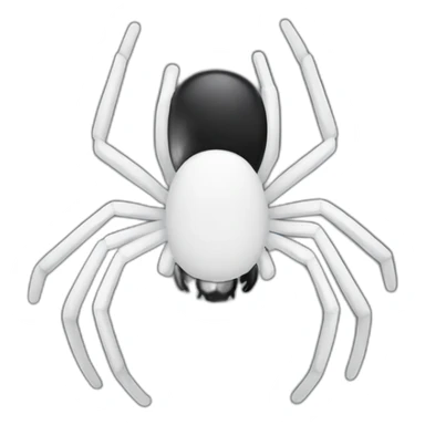 white and black split spider sticker