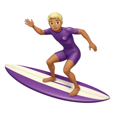 a person surfing on a eggplant sticker
