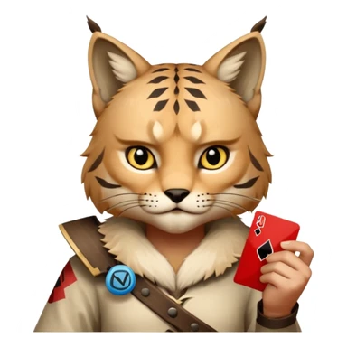 Lynx from shadow fight 2 holding a uno reverse card sticker