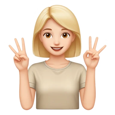 happy girl with stop hand gesture sticker