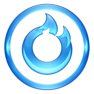A minimalist CD disc with a subtle blue fire design, emoji style, blue fire sticker