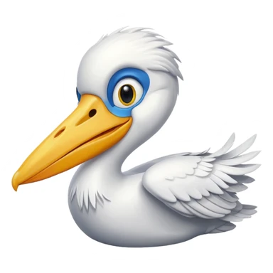 Create a really simple cartoon pelican emoji that i can copy and paste into text sticker