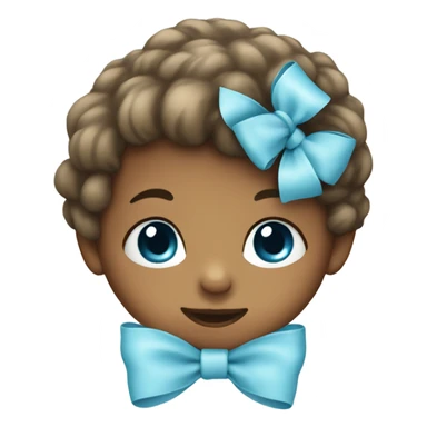 Baby blue bow sticker