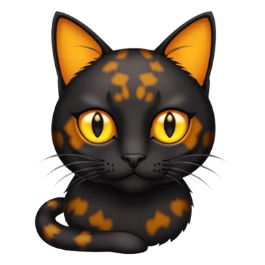 tortoiseshell black cat yellow eyes sticker