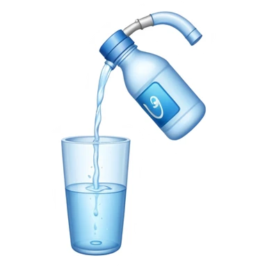 bottle of water being poured out sticker