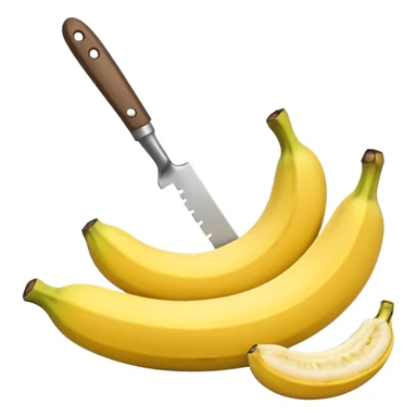 A banana being chopped in slices sticker