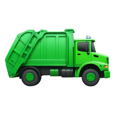 Long neon green Garbage truck  sticker