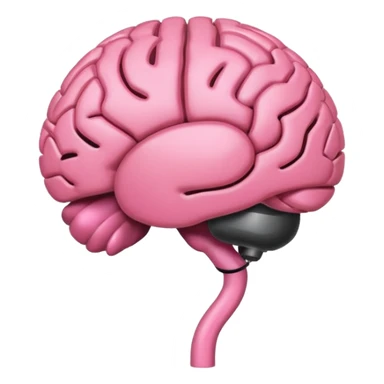 cerebro rosa normal minimalista e interrogación dentro sticker