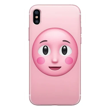 pastel pink iPhone, front view, iOS Apple emoji style sticker