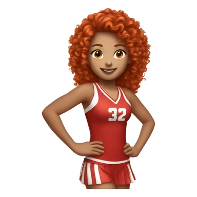 Cheerleader curly red hair sticker