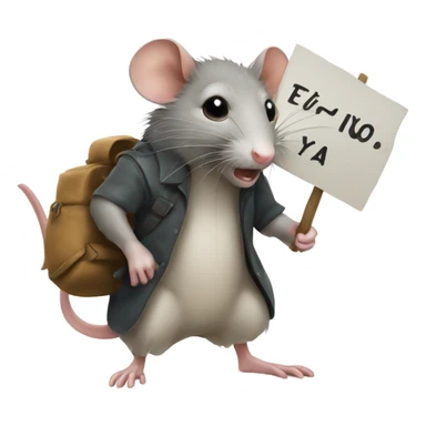 A rat holds a sign with the inscription: ETO YA sticker