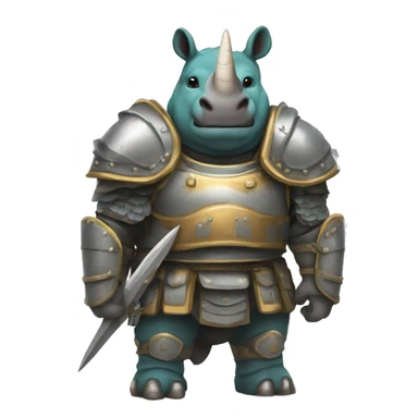 Un rhinocéros  portant une armure et son bataillon derrière lui sticker