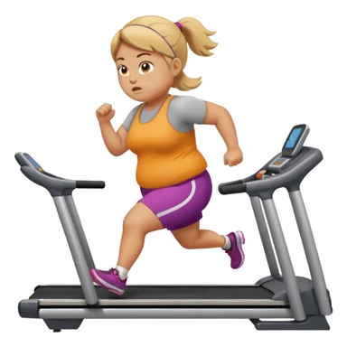 girl running on treadmill fat sticker