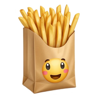 French fries in bag sticker