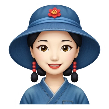 geisha denim hat sticker