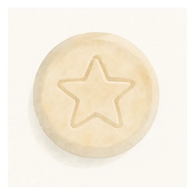 watercolor style dalgona candy with circle shape, soft and artistic sticker