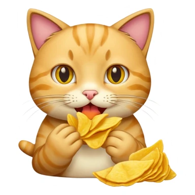 Chat qui mange du chips sticker