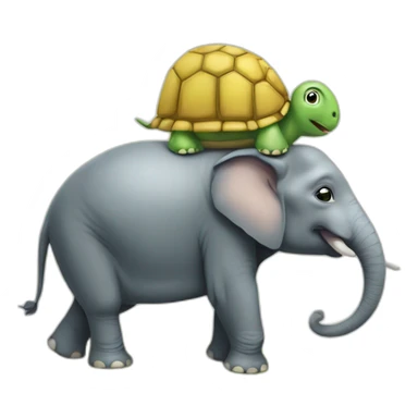 une tortue sur un elephant sticker