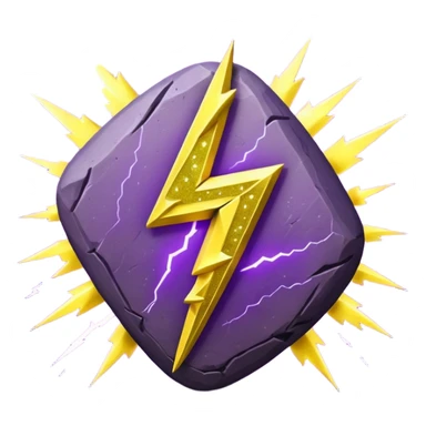 Purple rune with Yellow lightning bolts emanating from it. With glitter shine sticker