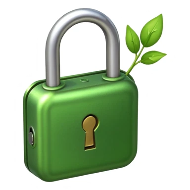 A seed germinating with a sprout sticking out of it in the shape of a pad lock  sticker