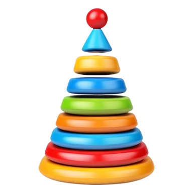 Colorful children's stacking pyramid toy with rings of different sizes sticker
