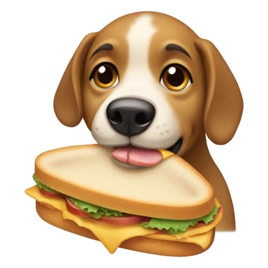Dog eat a sandwich  sticker