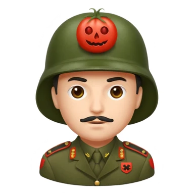 Eine Tomate mit Gesicht als Panzerkomandant sticker