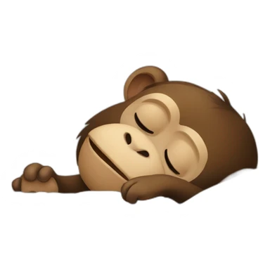 Monkey sleeping in bed sticker