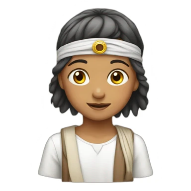 A Yemeni child with a headband sticker