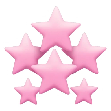 Three small pink , five-pointed stars grouped together. The stars have a slightly elongated shape, giving them a twinkling effect. They vary in size, with the largest star in the center and two smaller stars on either side.  sticker