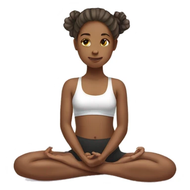 Girl doing yoga with bow in hair sticker