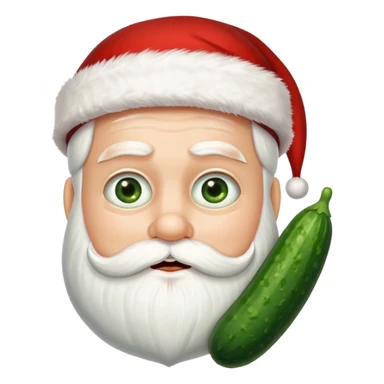 Santa with cucumber slices instead of eyes sticker