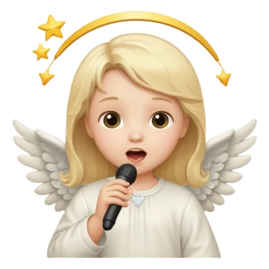 singing angel baby sticker