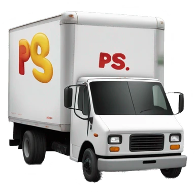Boxtruck with letters "PGS” on the side sticker