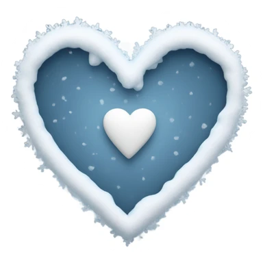 White heart with snow sticker