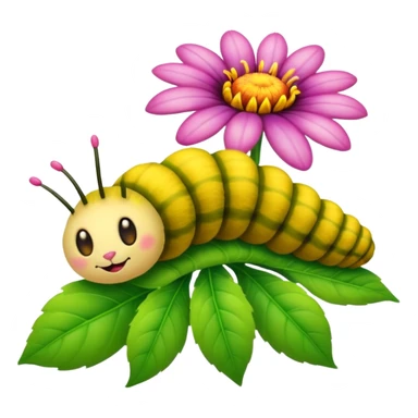 
caterpillar on flower sticker