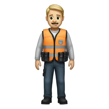 man standing full body with stab vest  sticker