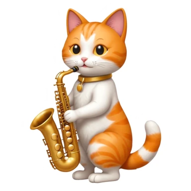 cat playing saxophone jazz sticker